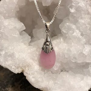 STERLING SILVER ROSE QUARTZ PENDANT RETAIL 122 NWT